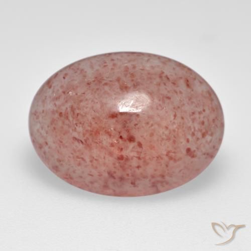 Cuarzo fresa Rosado claro medio natural de 6.60 ct, Ovalada, Translúcido