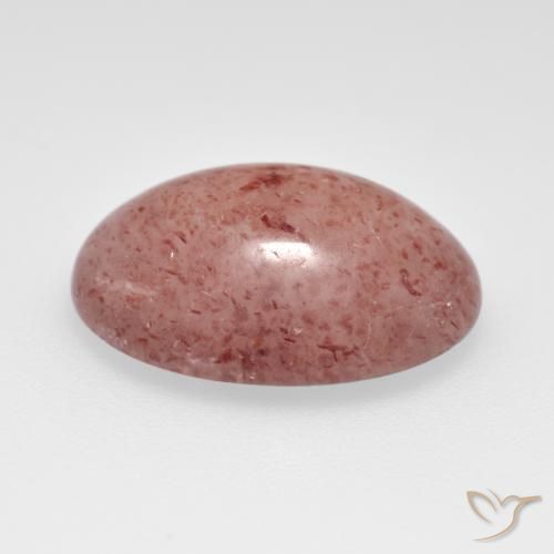 Cuarzo fresa Rosado claro medio natural de 6.60 ct, Ovalada, Translúcido