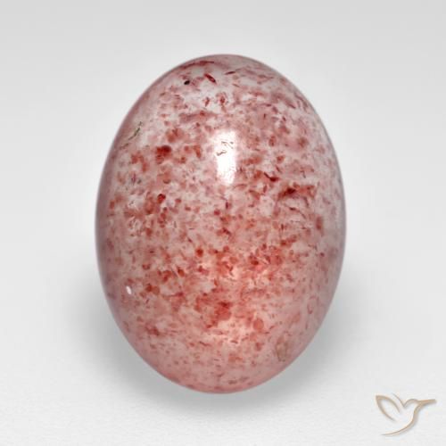 7.67ct Natural Rosado claro medio cuarzo fresa, Ovalada, Translúcido