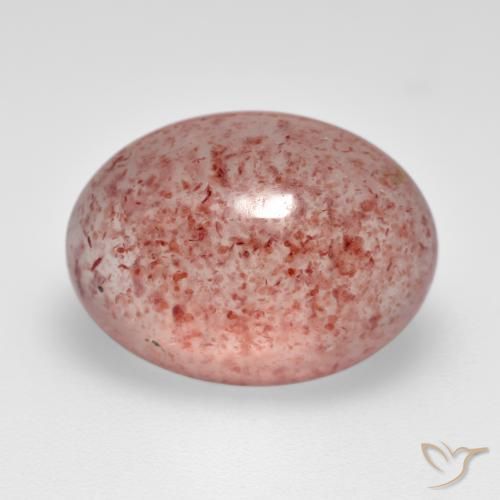Cuarzo fresa Rosado claro medio natural de 7.67 ct, Ovalada, Translúcido