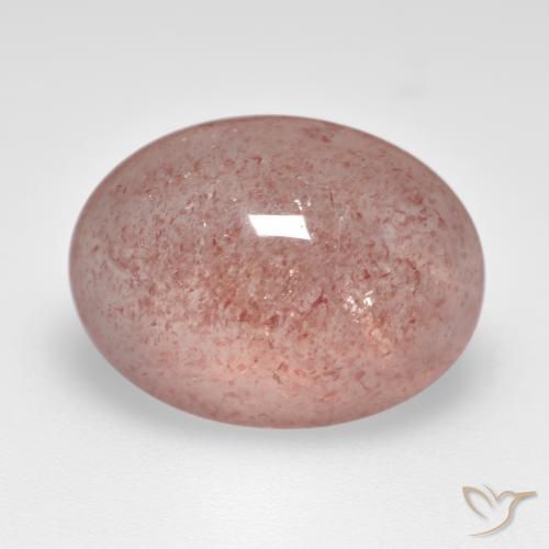 Cuarzo fresa Rosado medio natural de 8.33 ct, Ovalada, Translúcido