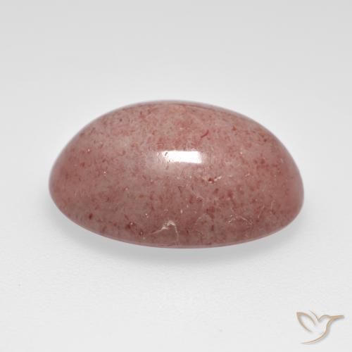 Cuarzo fresa Rosado medio natural de 8.33 ct, Ovalada, Translúcido