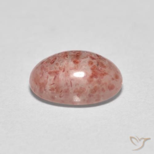 Cuarzo fresa Rosado medio natural de 0.83 ct, Ovalada, Transparente