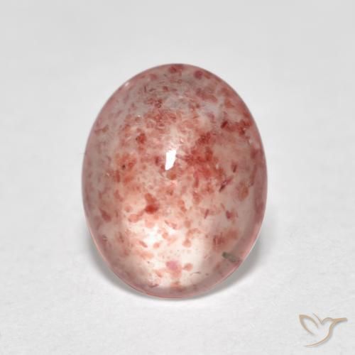 0.92ct Natural Rosado terroso cuarzo fresa, Ovalada, Transparente