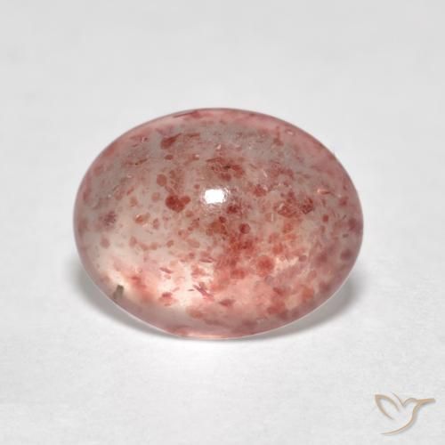 Cuarzo fresa Rosado terroso natural de 0.92 ct, Ovalada, Transparente