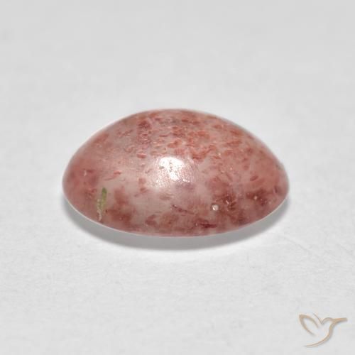 Cuarzo fresa Rosado terroso natural de 0.92 ct, Ovalada, Transparente