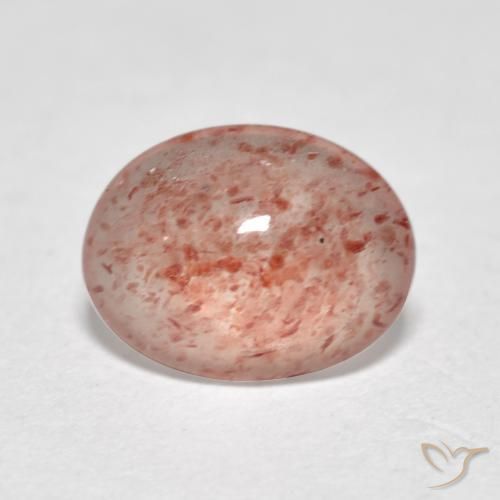 Cuarzo fresa Rosado medio natural de 0.96 ct, Ovalada, Transparente