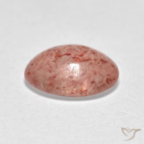 Cuarzo fresa Rosado medio natural de 0.96 ct, Ovalada, Transparente