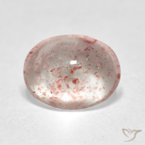 Cuarzo fresa Rosado naranja natural de 1.00 ct, Ovalada, Transparente