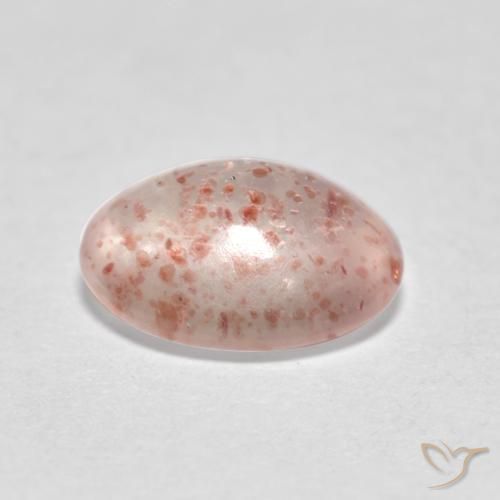 Cuarzo fresa Rosado naranja natural de 1.00 ct, Ovalada, Transparente