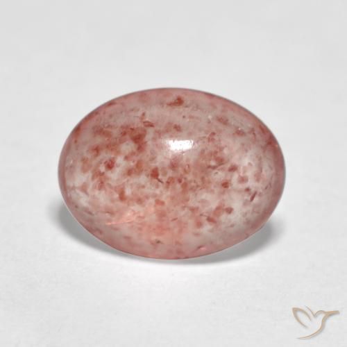 Cuarzo fresa Rosado medio natural de 1.04 ct, Ovalada, Translúcido