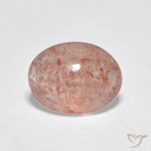 Cuarzo fresa Rosado medio natural de 0.99 ct, Ovalada, Translúcido