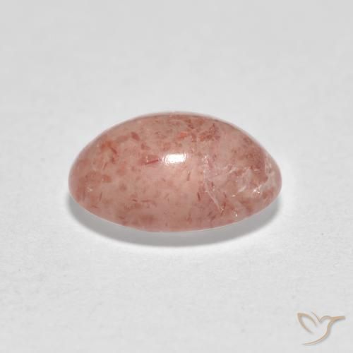 Cuarzo fresa Rosado medio natural de 0.99 ct, Ovalada, Translúcido