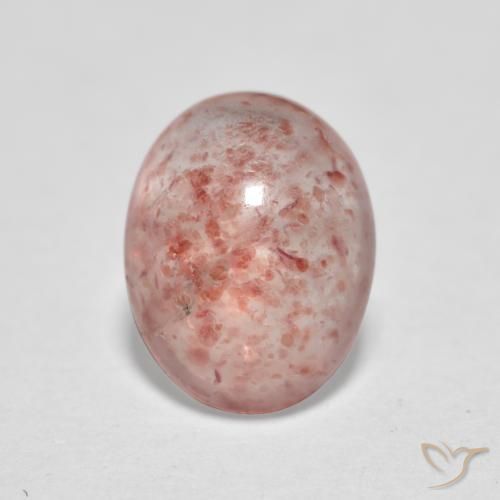 1.19ct Natural Rosado terroso Cuarzo fresa, Ovalada, Translúcido