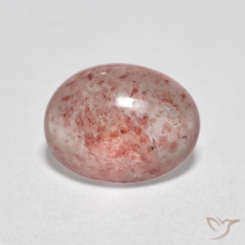 Cuarzo fresa Rosado terroso natural de 1.19 ct, Ovalada, Translúcido