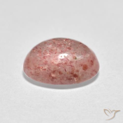 Cuarzo fresa Rosado terroso natural de 1.19 ct, Ovalada, Translúcido