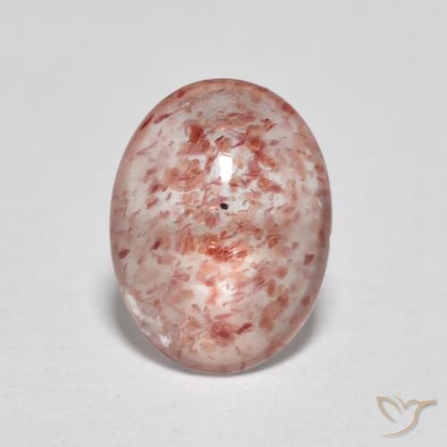 0.96ct Natural Rojo mariquita cuarzo fresa, Ovalada, Transparente