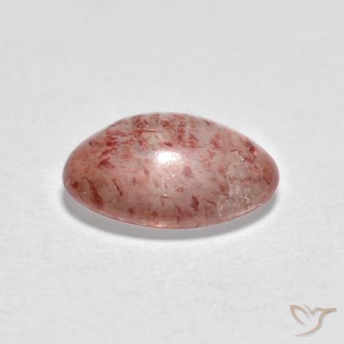 Cuarzo fresa Rojo mariquita natural de 0.96 ct, Ovalada, Transparente