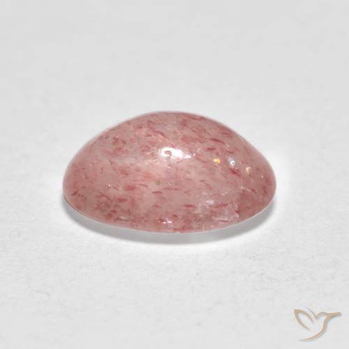 Cuarzo fresa Rosado terroso natural de 0.96 ct, Ovalada, Translúcido