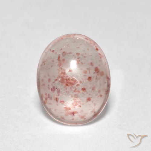0.90ct Natural Rosado claro cuarzo fresa, Ovalada, Transparente