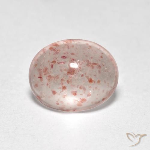 Cuarzo fresa Rosado claro natural de 0.90 ct, Ovalada, Transparente