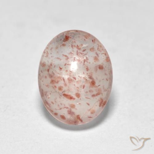 0.87ct Natural Rosado terroso cuarzo fresa, Ovalada, Transparente