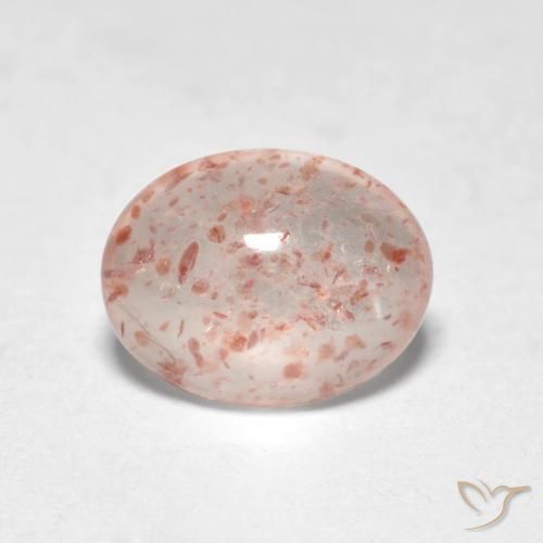 Cuarzo fresa Rosado terroso natural de 0.87 ct, Ovalada, Transparente