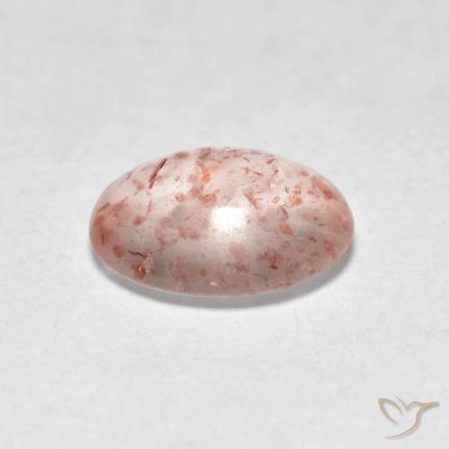 Cuarzo fresa Rosado terroso natural de 0.87 ct, Ovalada, Transparente