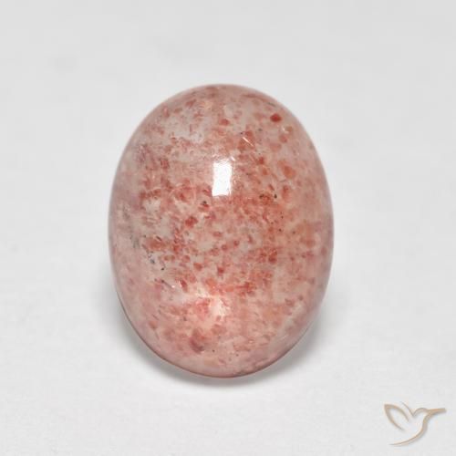 1.20ct Natural Rosado terroso cuarzo fresa, Ovalada, Translúcido