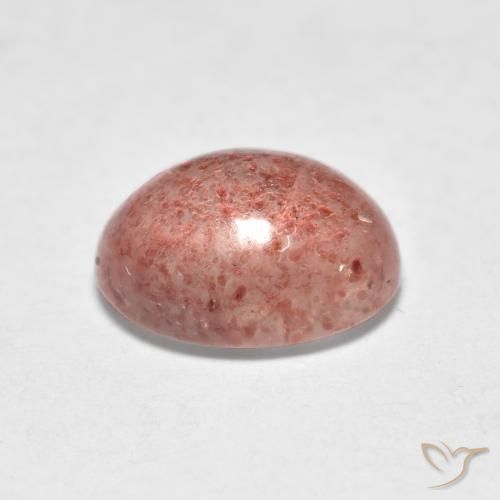 Cuarzo fresa Rosado terroso natural de 1.20 ct, Ovalada, Translúcido