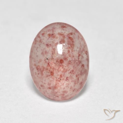 0.95ct Natural Rosado terroso cuarzo fresa, Ovalada, Translúcido