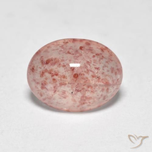 Cuarzo fresa Rosado terroso natural de 0.95 ct, Ovalada, Translúcido