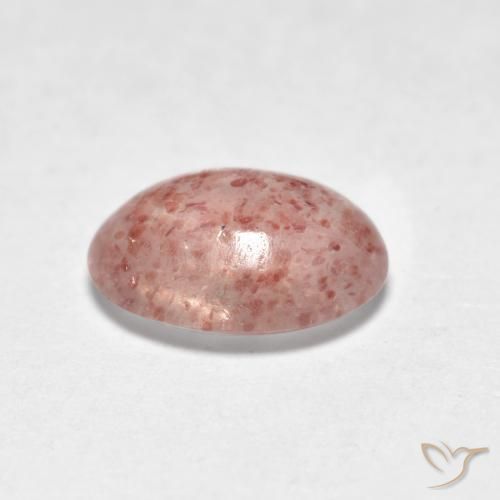 Cuarzo fresa Rosado terroso natural de 0.95 ct, Ovalada, Translúcido