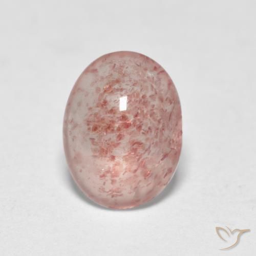 0.91ct Natural Rosado terroso cuarzo fresa, Ovalada, Translúcido