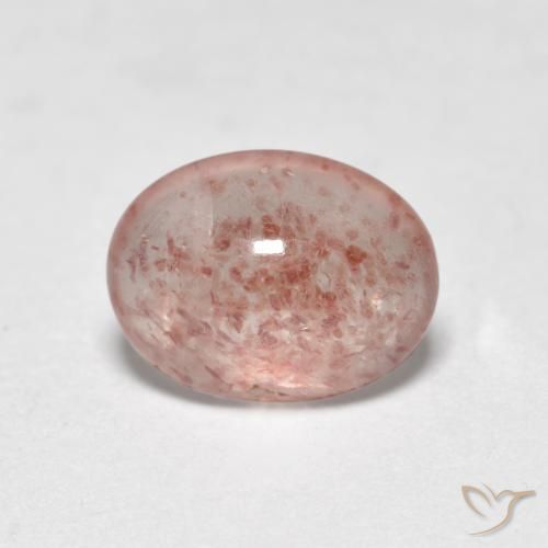 Cuarzo fresa Rosado terroso natural de 0.91 ct, Ovalada, Translúcido