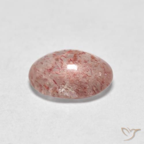 Cuarzo fresa Rosado terroso natural de 0.91 ct, Ovalada, Translúcido