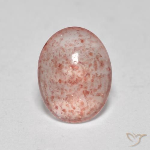 0.90ct Natural Rosado terroso cuarzo fresa, Ovalada, Translúcido