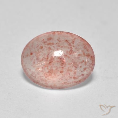 Cuarzo fresa Rosado terroso natural de 0.90 ct, Ovalada, Translúcido