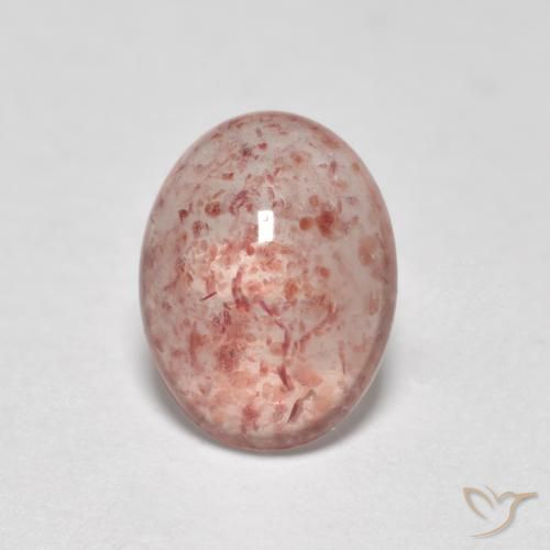0.89ct Natural Rosado claro Cuarzo fresa, Ovalada, Translúcido