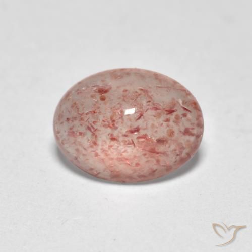 Cuarzo fresa Rosado claro natural de 0.89 ct, Ovalada, Translúcido