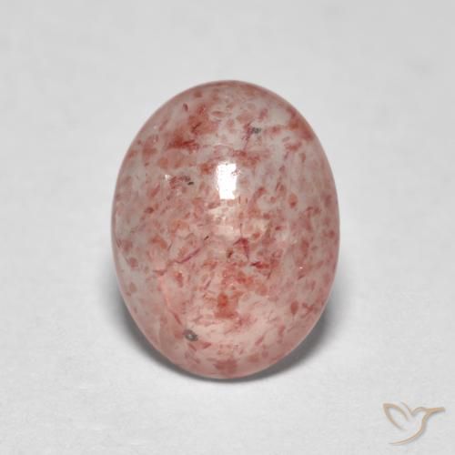 1.08ct Natural Rosado terroso cuarzo fresa, Ovalada, Translúcido