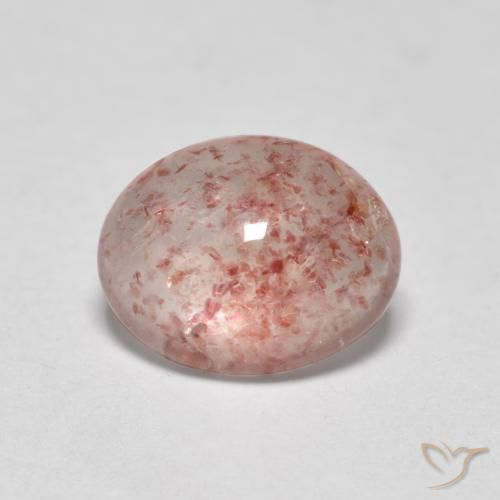Cuarzo fresa Rosado claro natural de 1.02 ct, Ovalada, Transparente