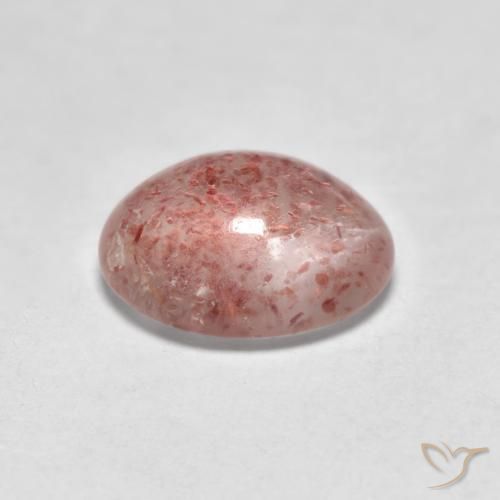 Cuarzo fresa Rosado claro natural de 1.02 ct, Ovalada, Transparente