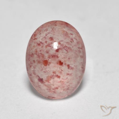 1.09ct Natural Rosado medio cuarzo fresa, Ovalada, Translúcido