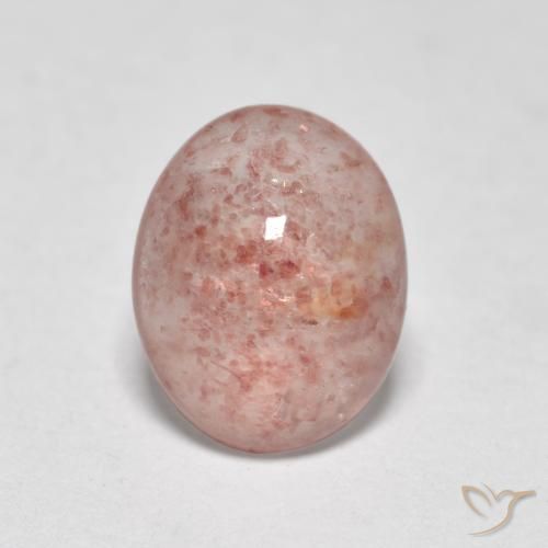 1.03ct Natural Rosado terroso cuarzo fresa, Ovalada, Translúcido