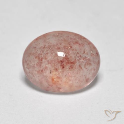 Cuarzo fresa Rosado terroso natural de 1.03 ct, Ovalada, Translúcido