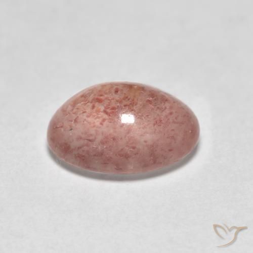 Cuarzo fresa Rosado terroso natural de 1.03 ct, Ovalada, Translúcido