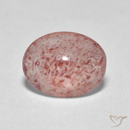 0.98ct Natural Rosado claro medio cuarzo fresa, Ovalada, Translúcido