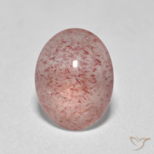 1.11ct Natural Rosado claro medio cuarzo fresa, Ovalada, Translúcido