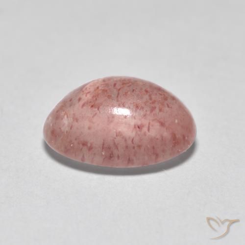 Cuarzo fresa Rosado claro medio natural de 1.11 ct, Ovalada, Translúcido